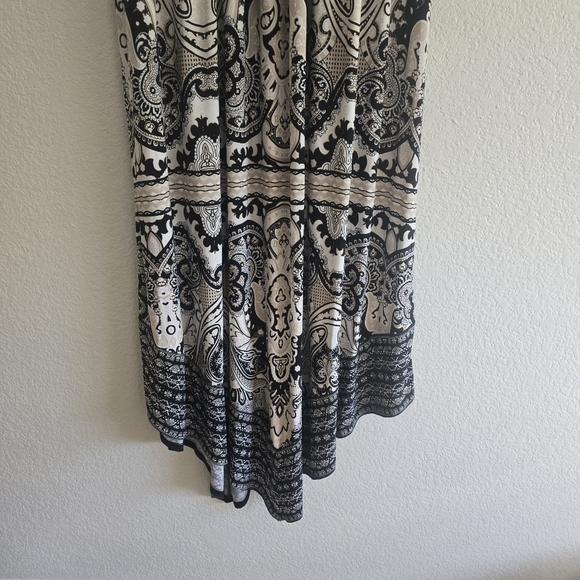 NWT INC 1X acemetrical hem long keyhole back boho dress - Picture 4 of 12